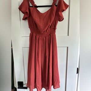 Sienna/rust gauze summer dress